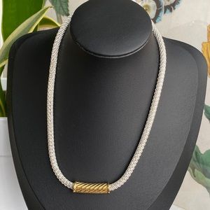 Vintage silver and gold tone minimalist Napier necklace